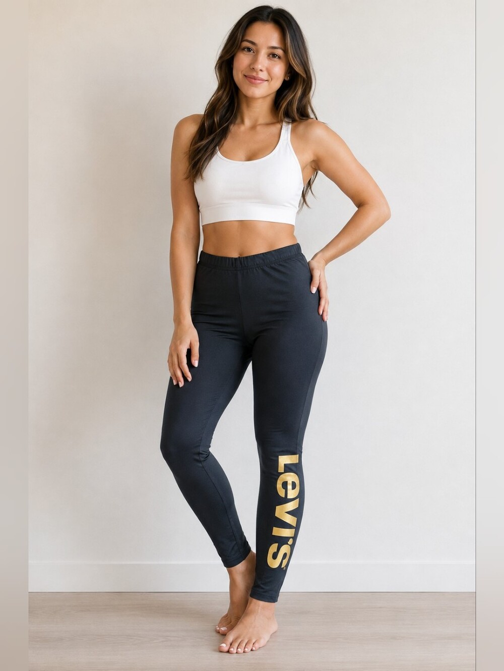 Levi's Women's Black High Rise Legging with Gold Logo